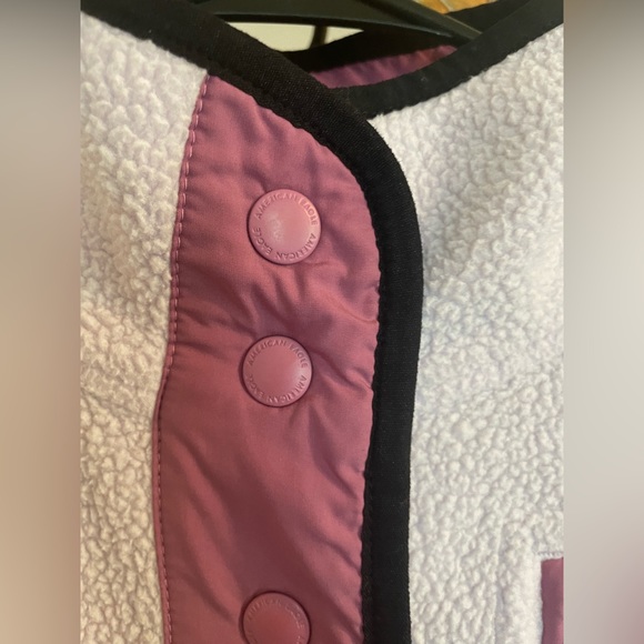 American Eagle | Fleece Sherpa Dolman Snap Button Oversized Jacket Retro Size XS - Picture 4 of 8